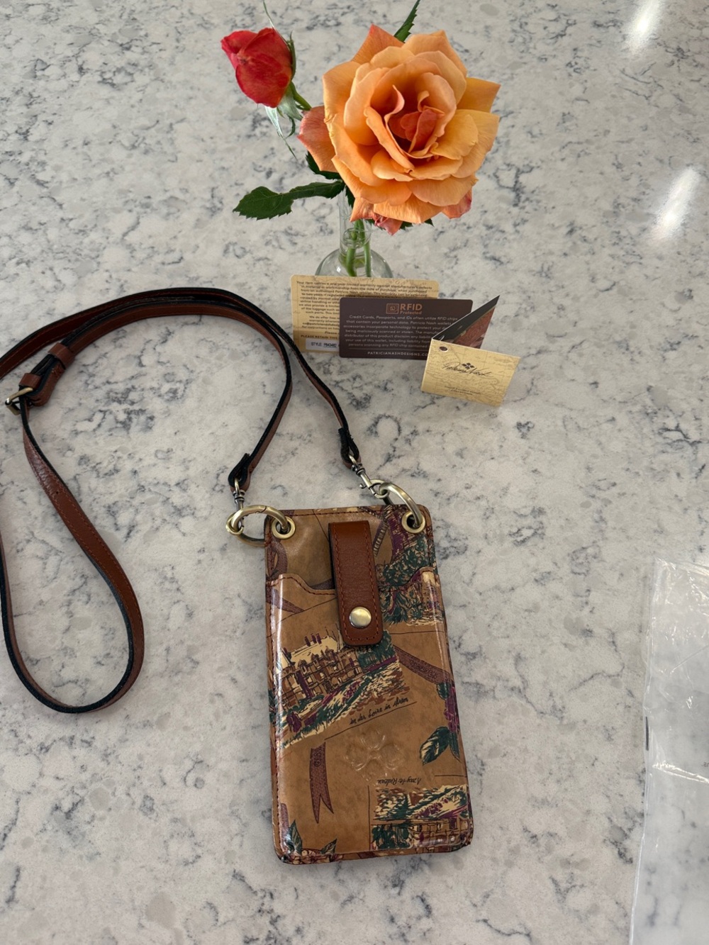 Patricia Nash Farleigh Leather Phone Crossbody My European Trip